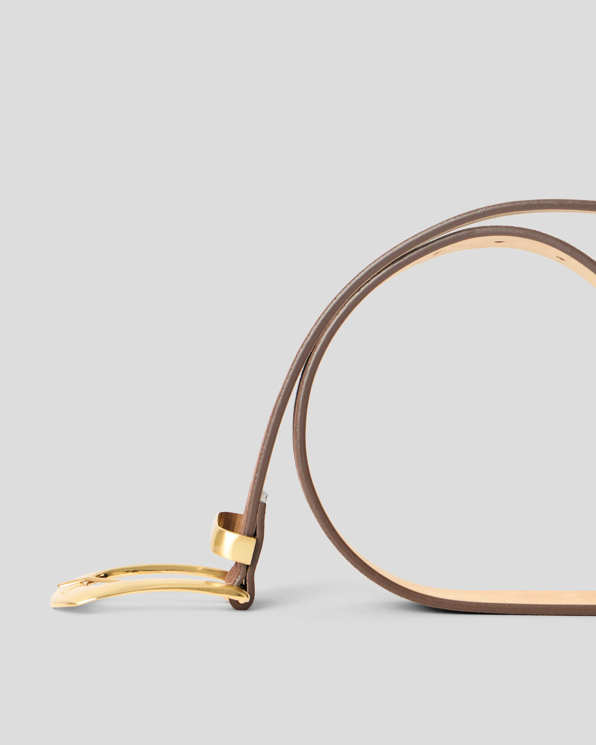 Jordana Mini Suede Belt - Chocolate Brushed Brass