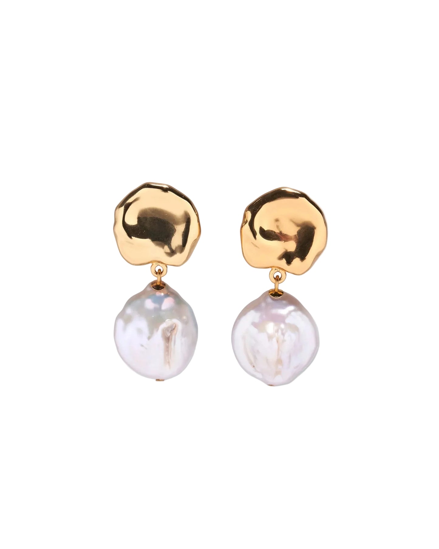 Coin Reflection Earrings - Gold