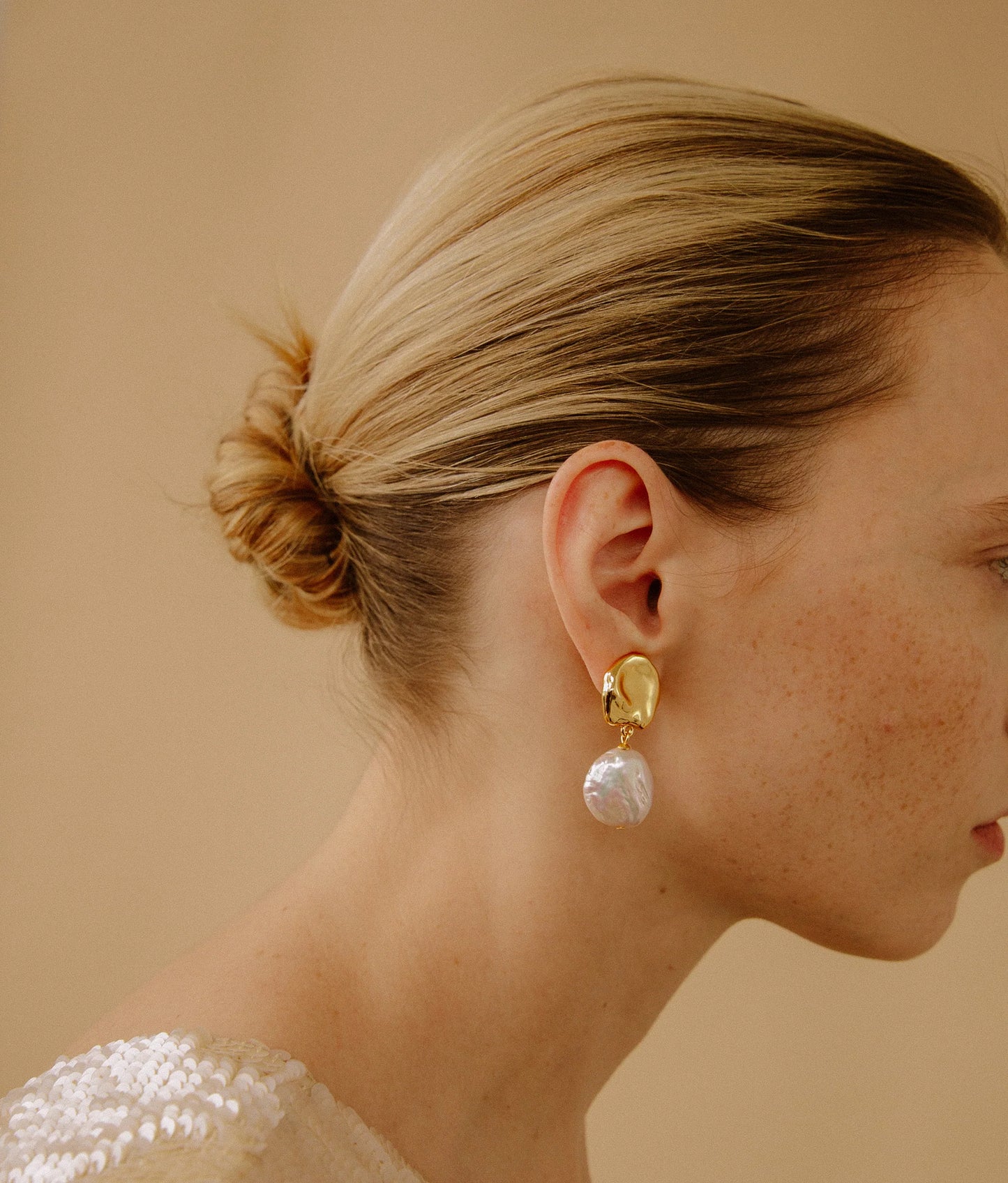 Coin Reflection Earrings - Gold