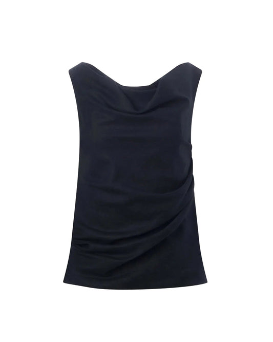 Drop Shoulder Top - Black