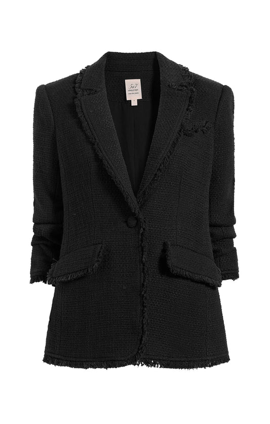 Boucle Khloe Blazer - Black