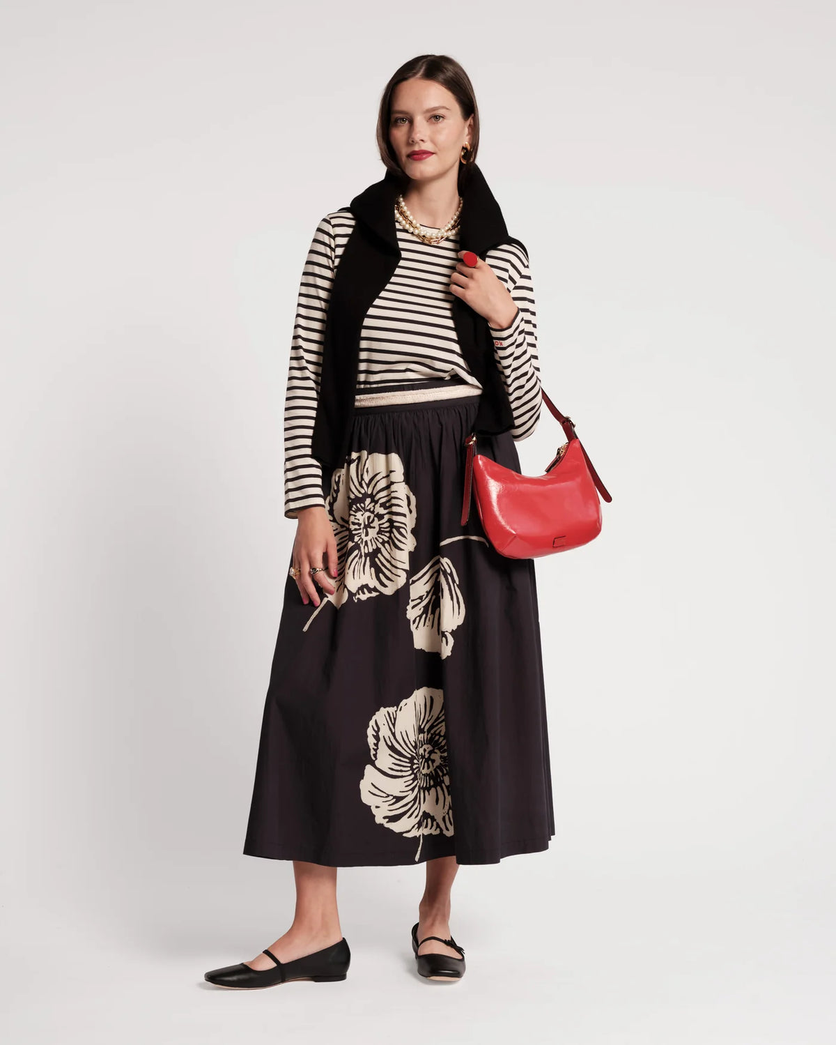 Phoebe Midi Skirt - Carefree Chrysanthemum
