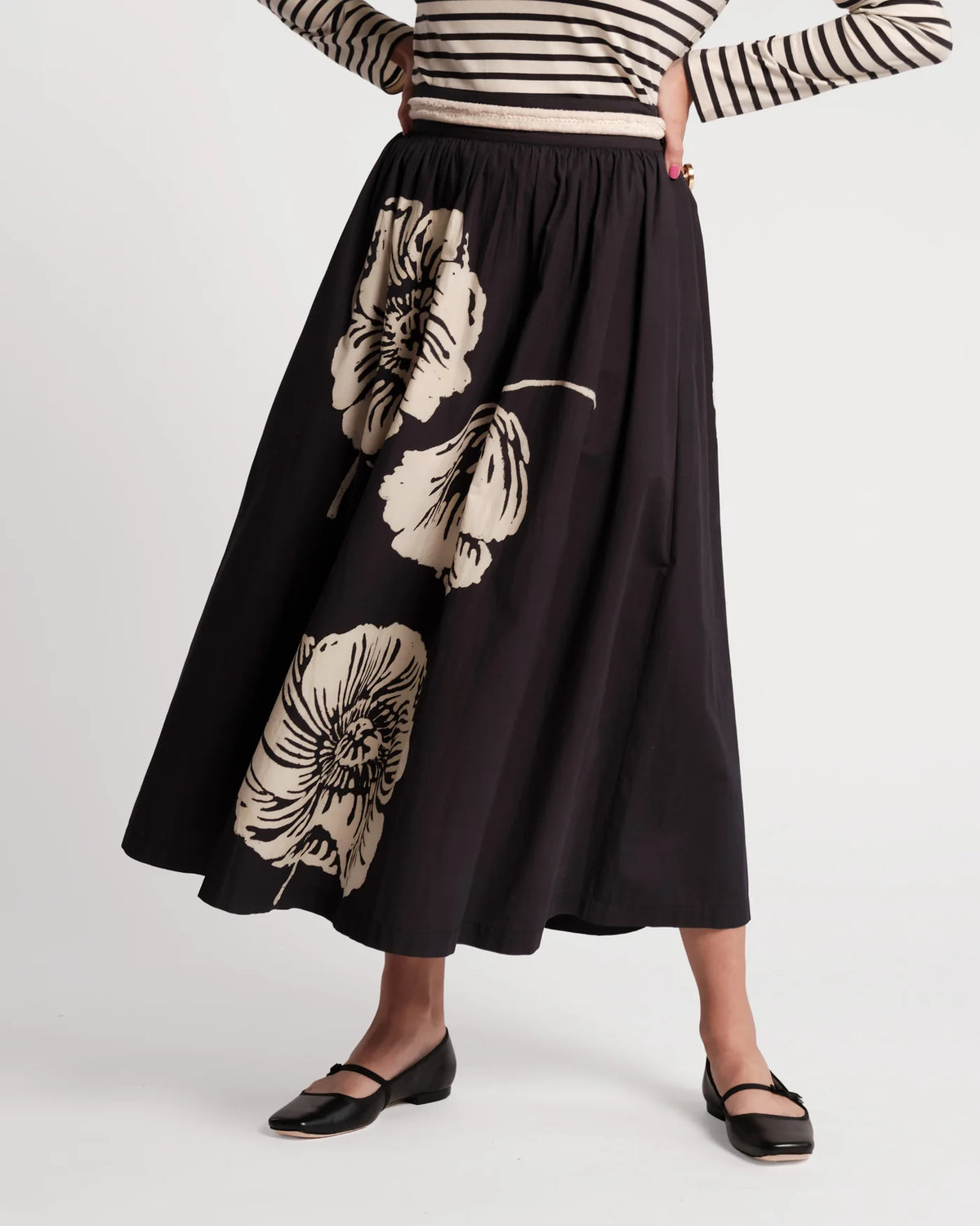 Phoebe Midi Skirt - Carefree Chrysanthemum