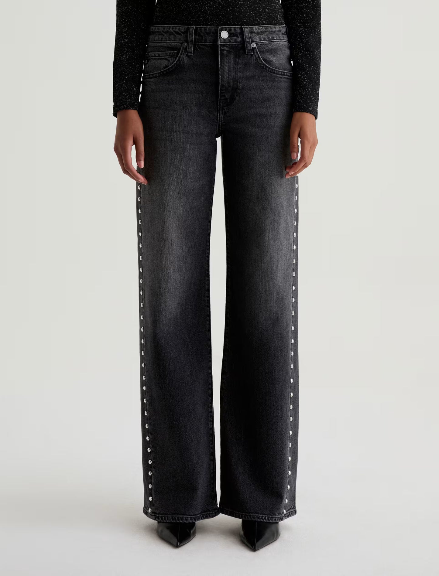 Adria Studded Low-Rise Wide Leg - Immensity