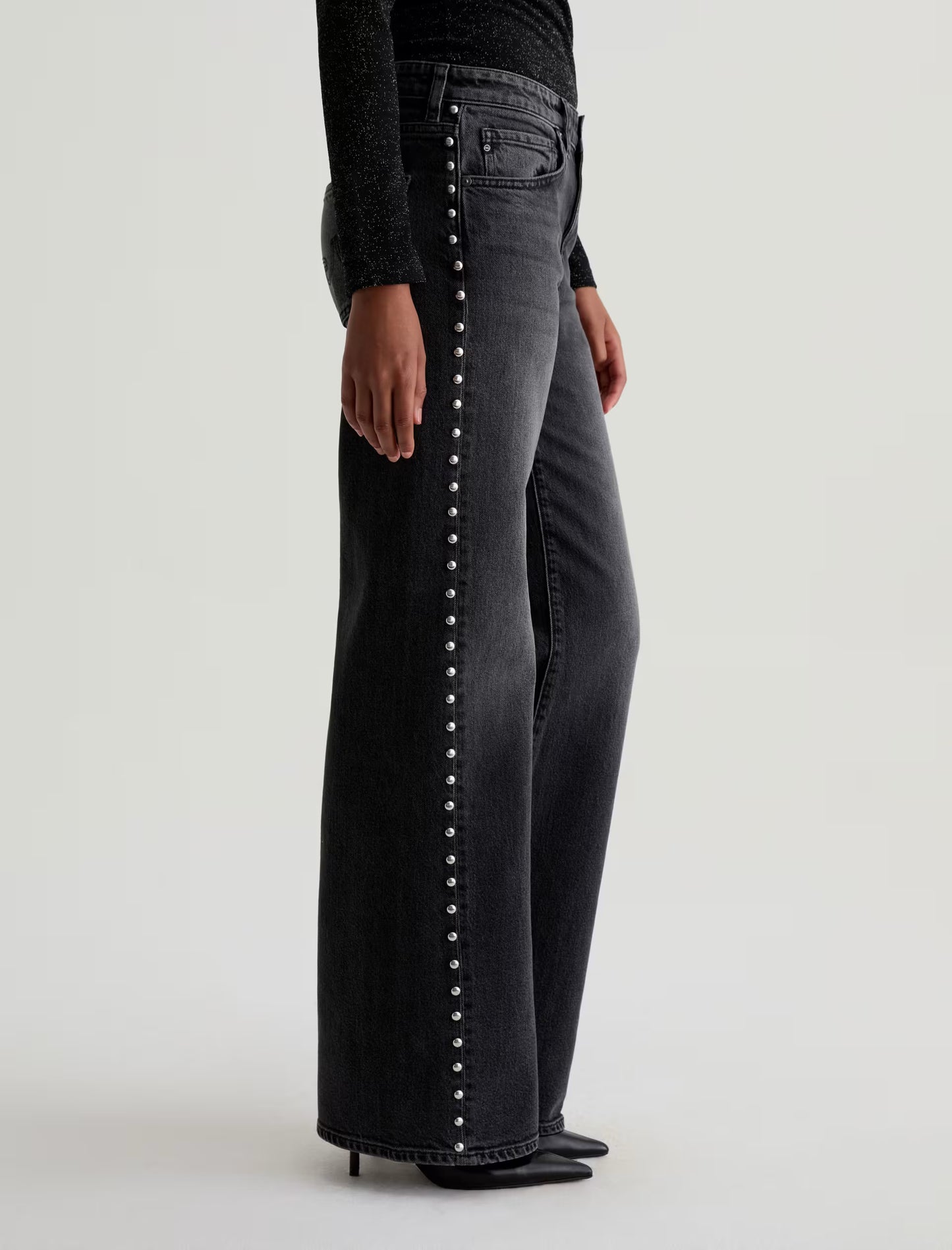 Adria Studded Low-Rise Wide Leg - Immensity