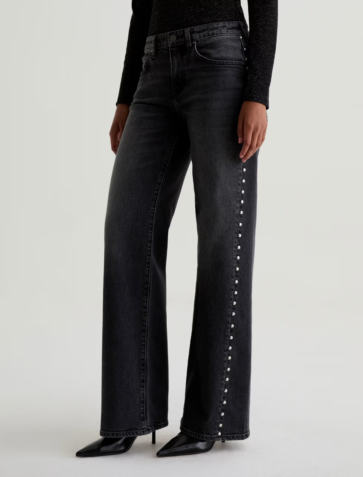 Adria Studded Low-Rise Wide Leg - Immensity