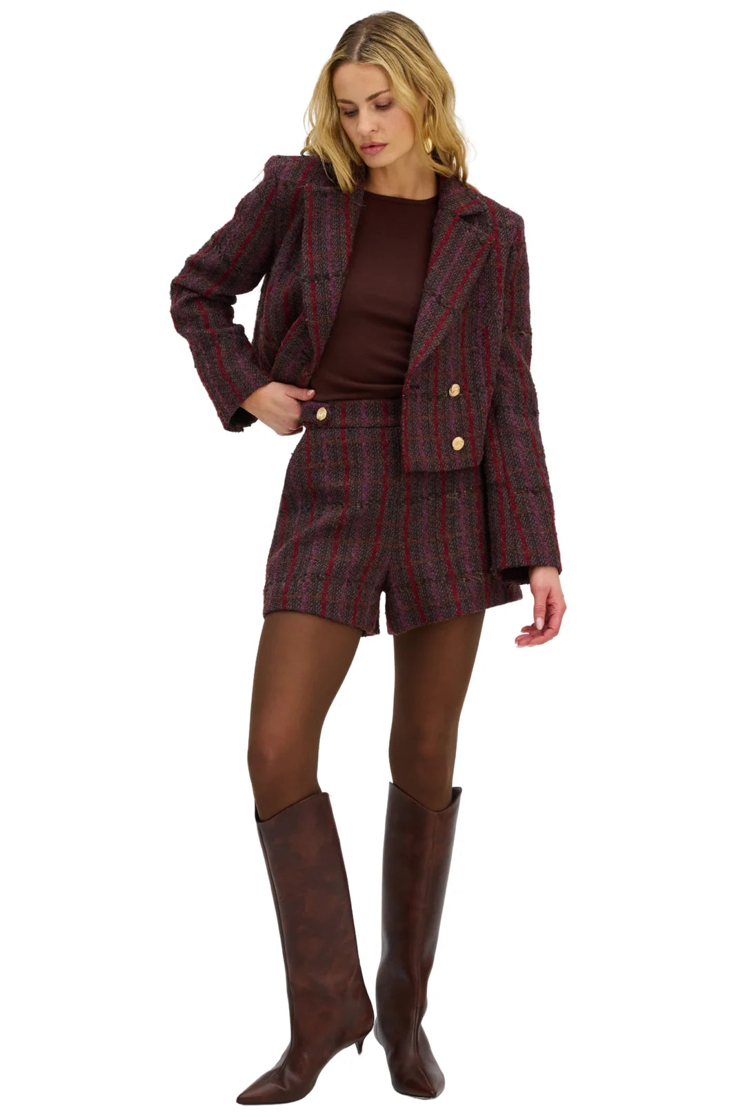 Cecilia Blazer - Burgundy Brown