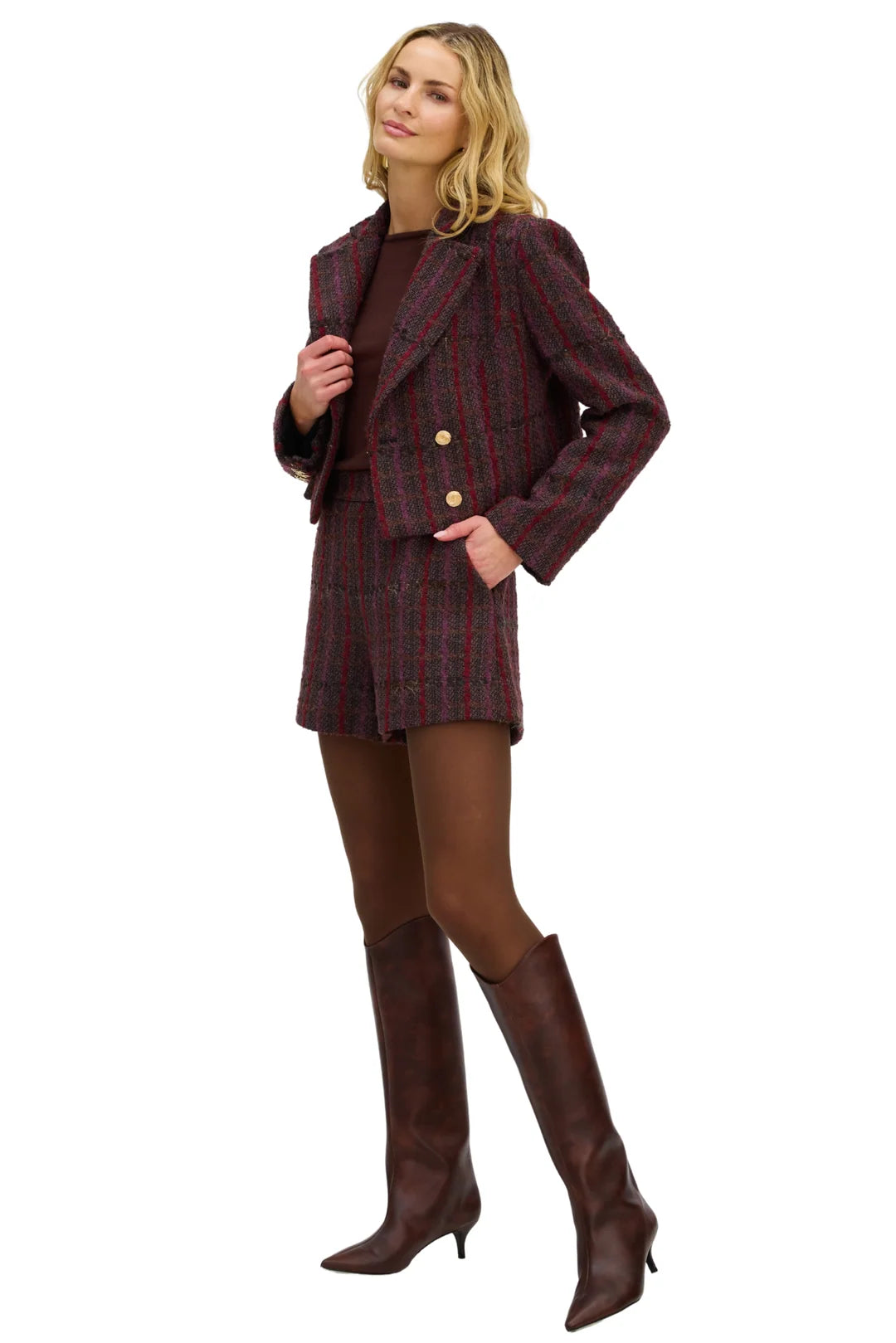 Cecilia Blazer - Burgundy Brown