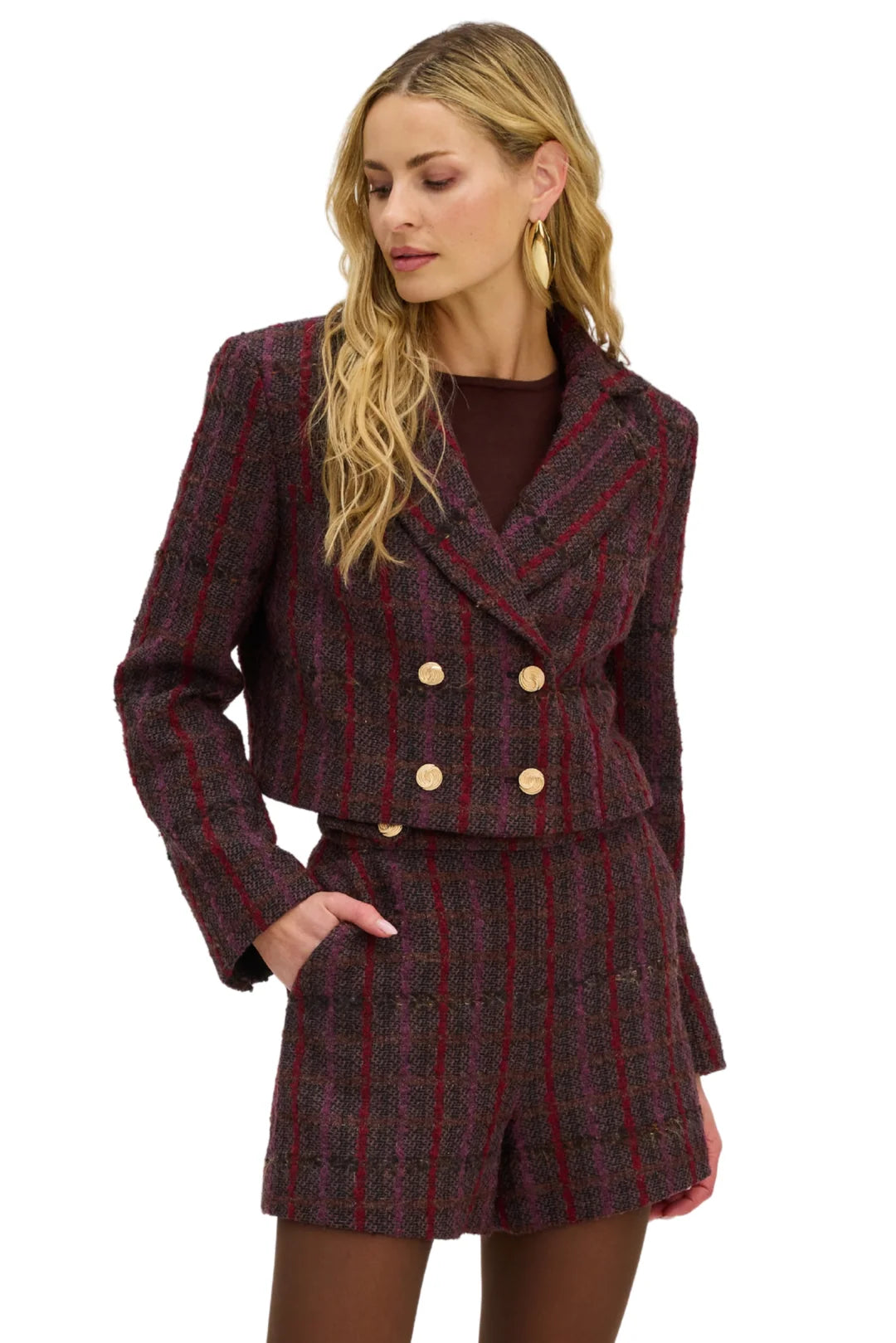 Cecilia Blazer - Burgundy Brown