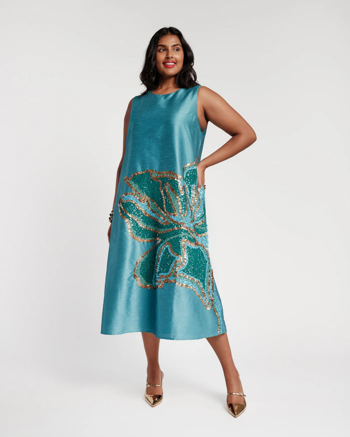 Alice Midi Dress - Teal