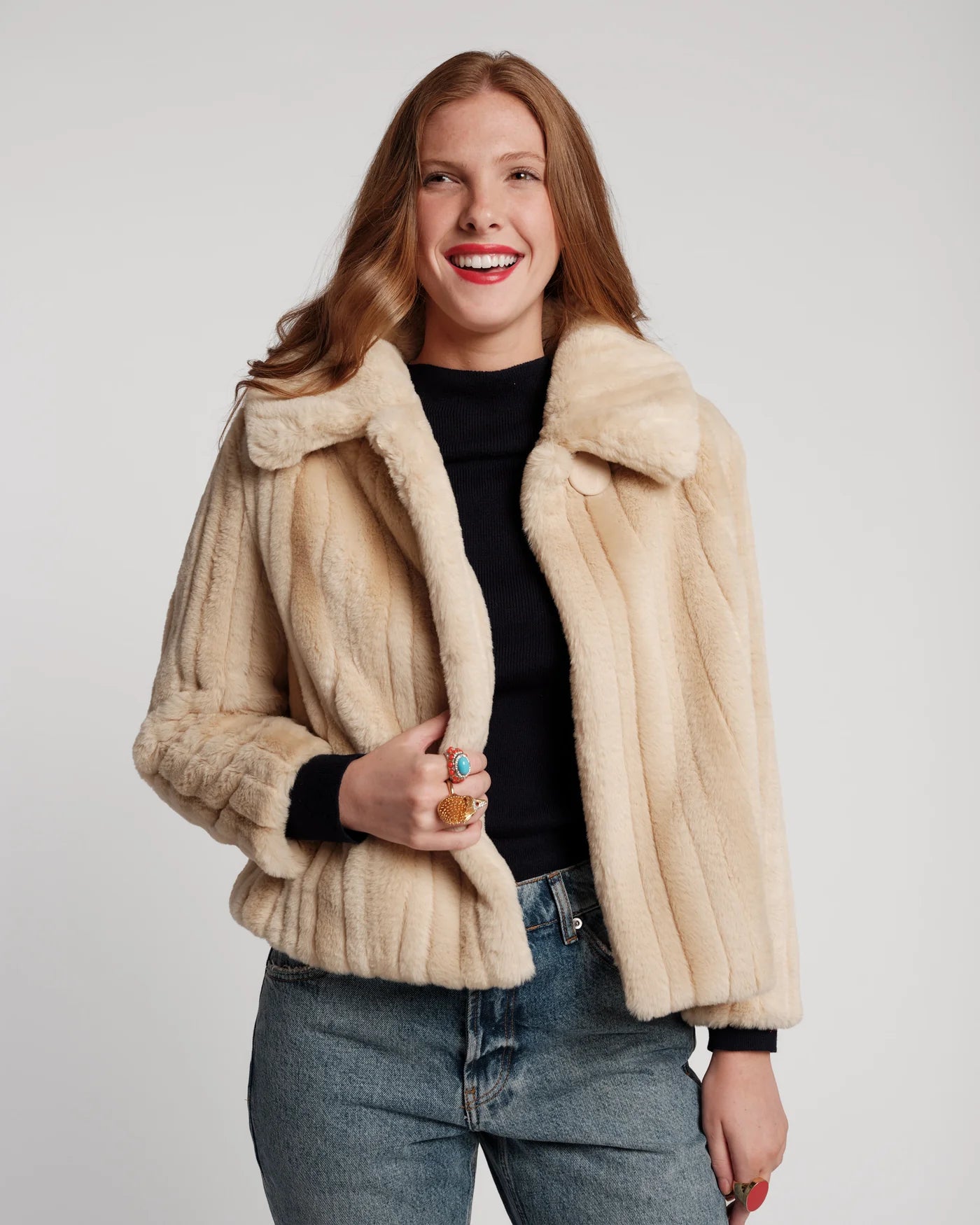 Babe Faux Fur Jacket - Natural