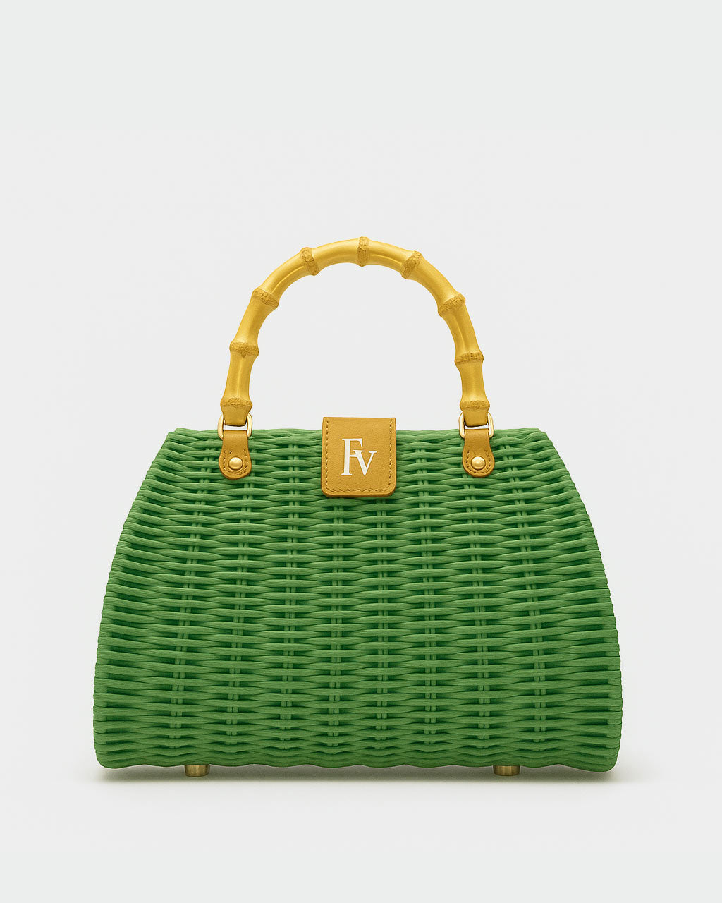 Rooster Wicker w/ Bamboo Handle - Green