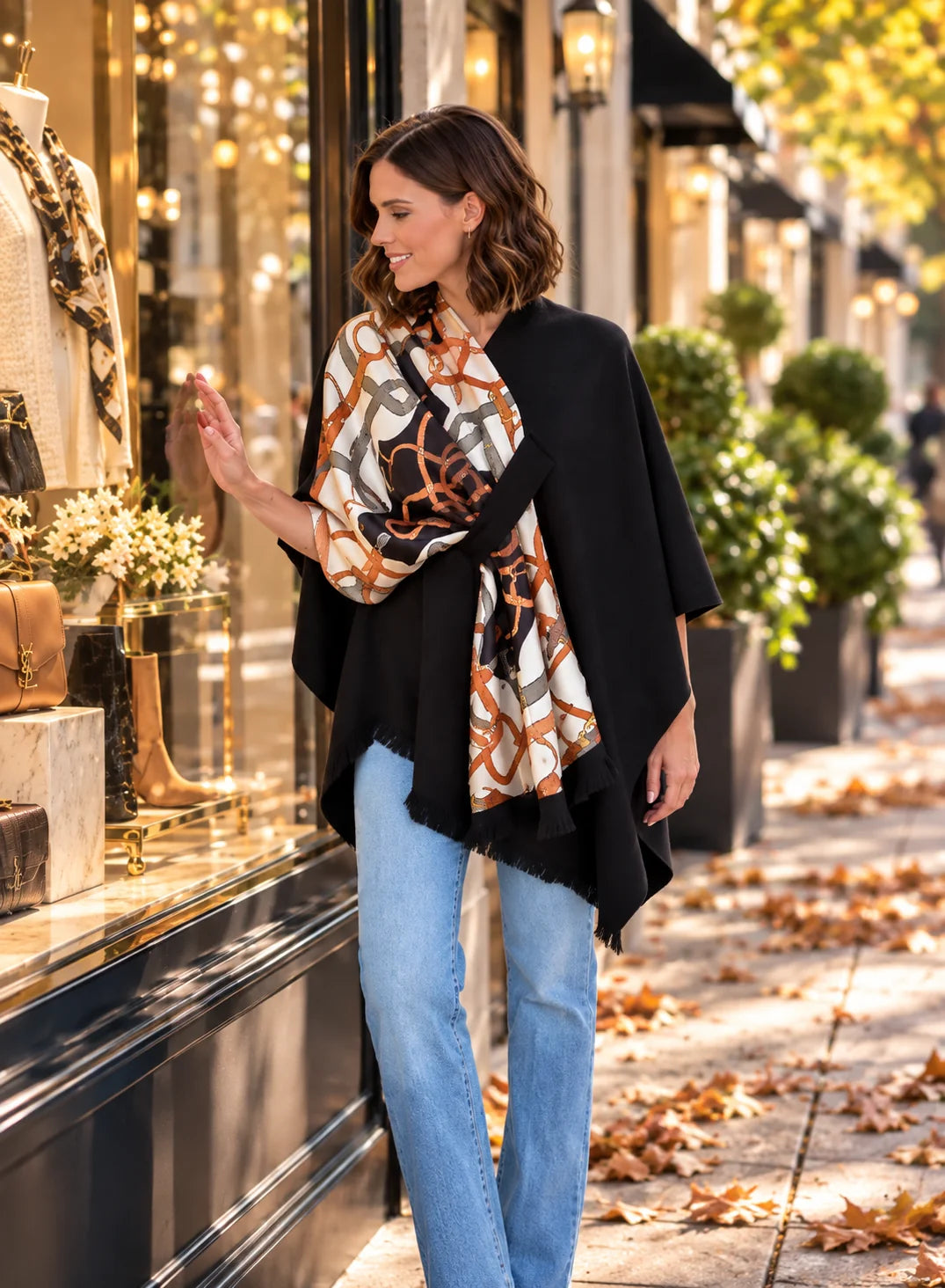 Pull Through Wrap - Black Motif