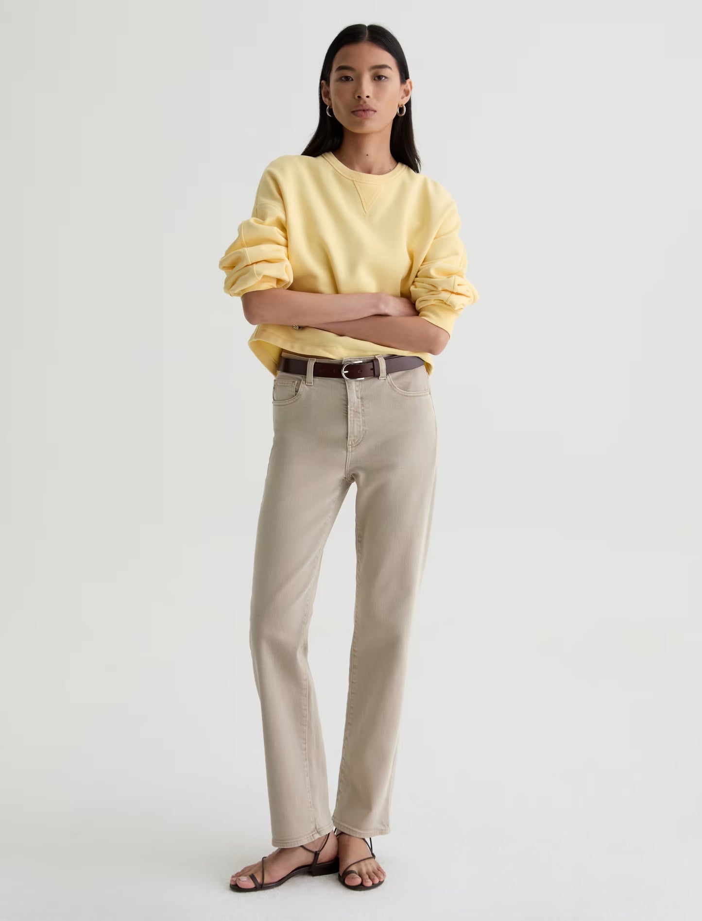 Brinley Mid-Rise Straight - Sulfur Light Taupe