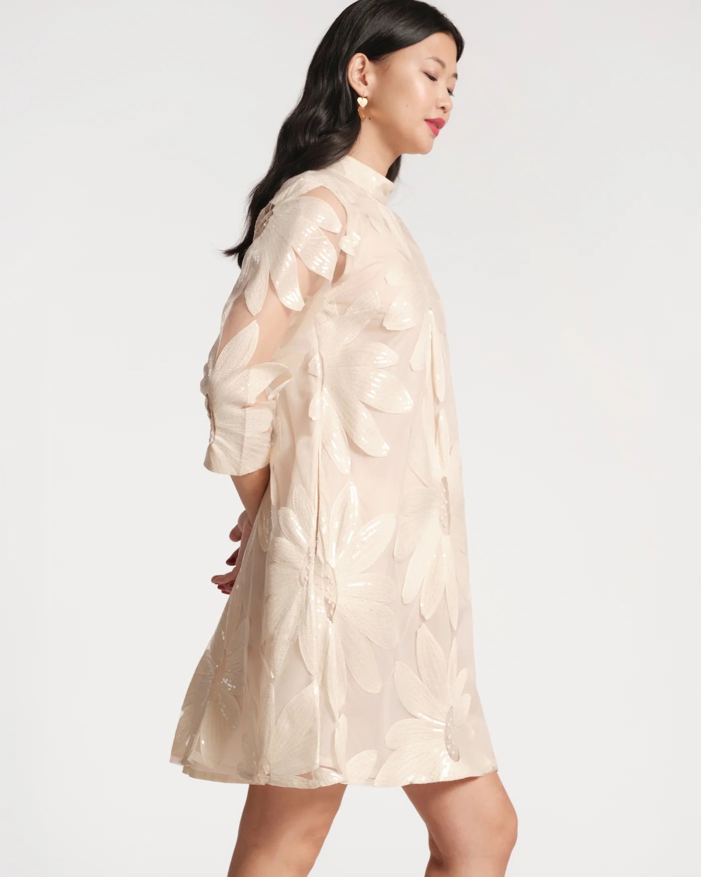 Diplomat Mini Dress - Oyster Sequin