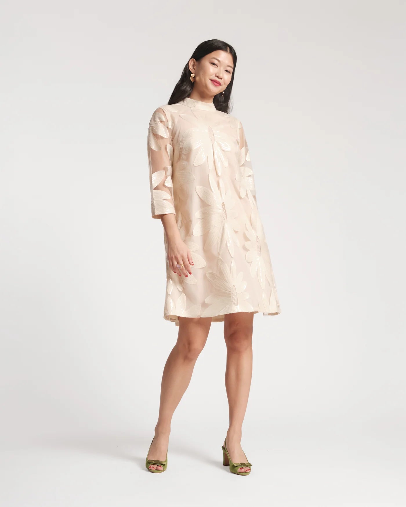 Diplomat Mini Dress - Oyster Sequin