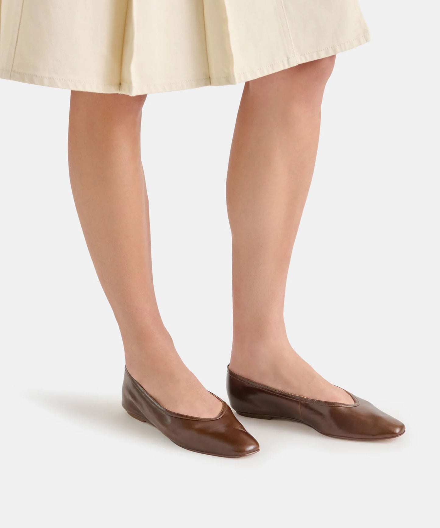 Caret Ballet Flats - Russet Leather