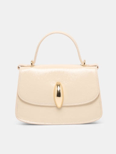 Lucia Handbag - Creme Crinkle Patent