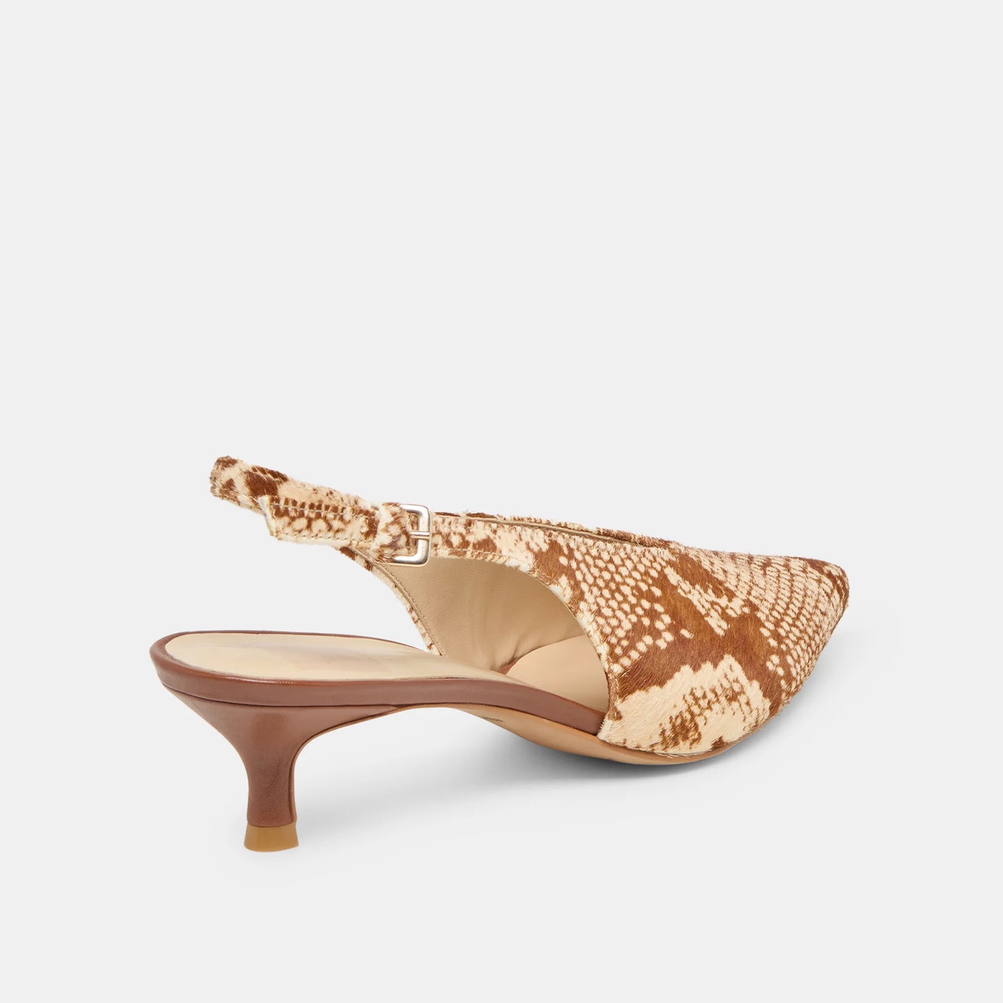 Alenna Heel - Brown Snake Calf Hair