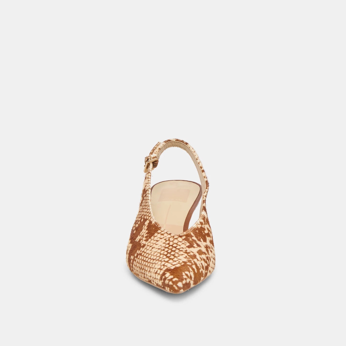 Alenna Heel - Brown Snake Calf Hair