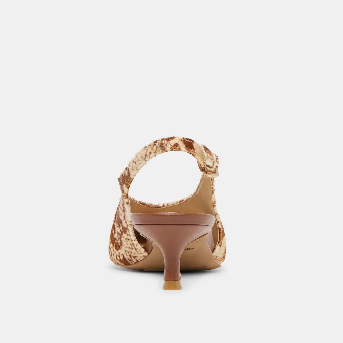 Alenna Heel - Brown Snake Calf Hair