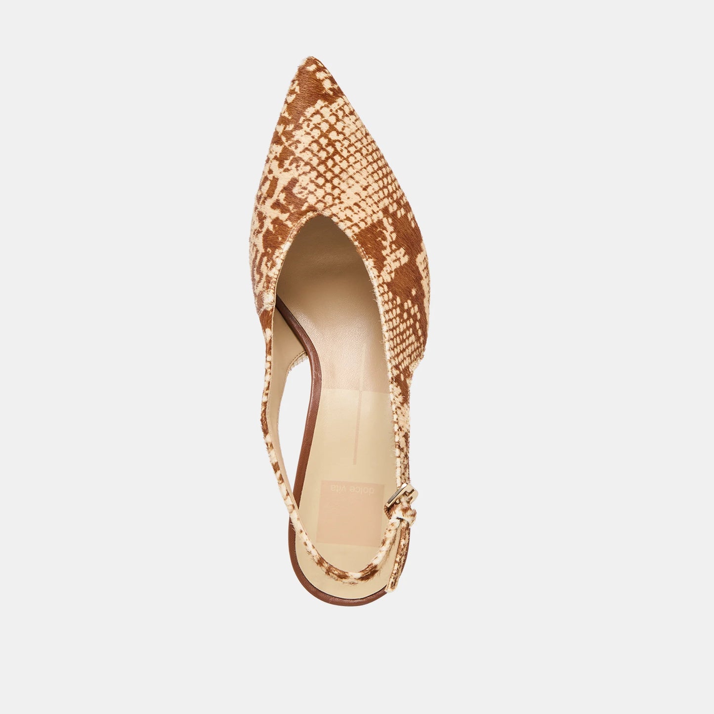 Alenna Heel - Brown Snake Calf Hair