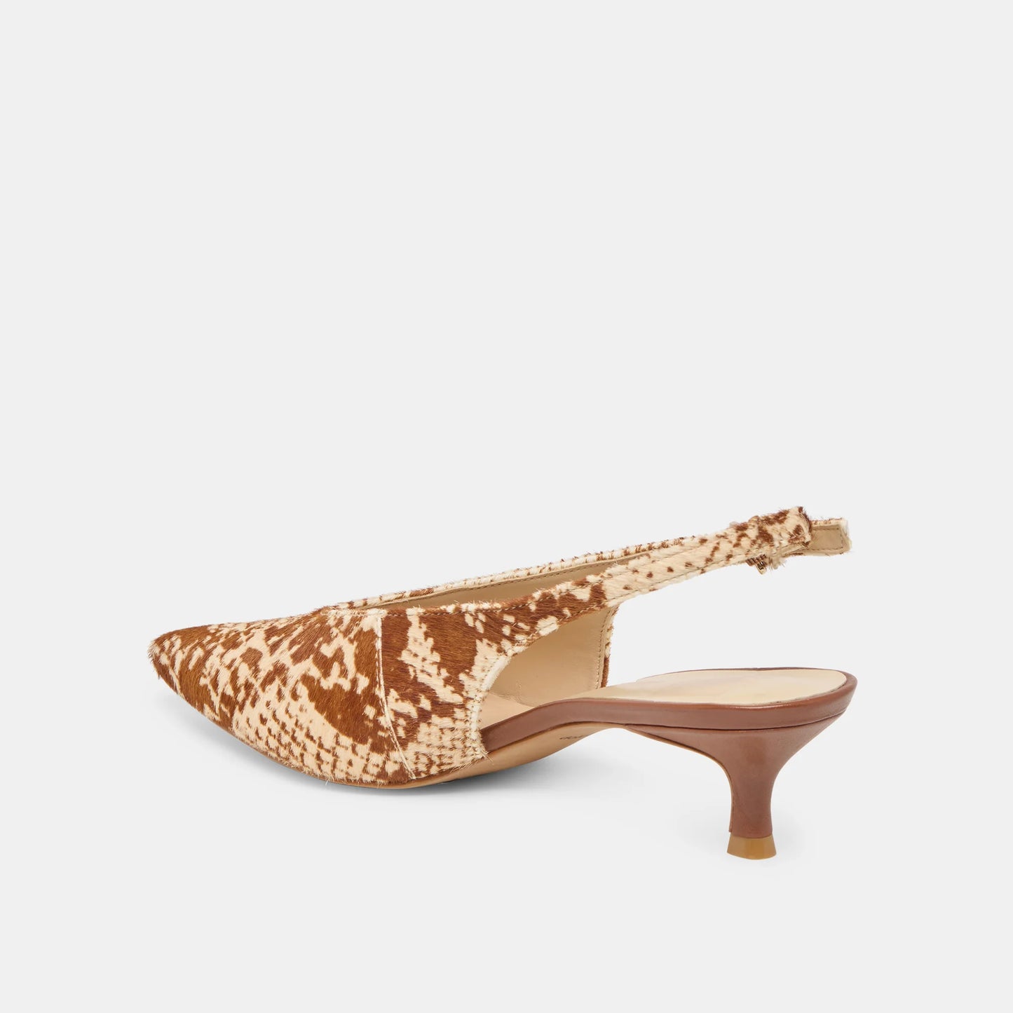 Alenna Heel - Brown Snake Calf Hair