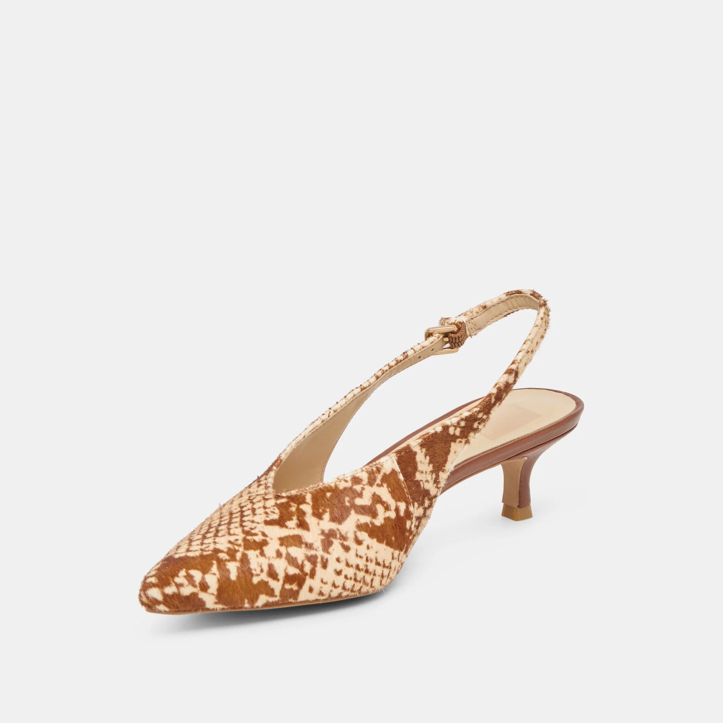 Alenna Heel - Brown Snake Calf Hair