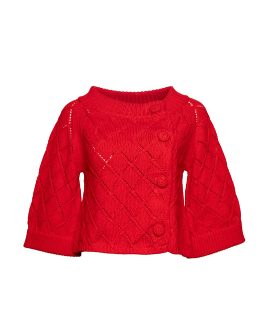 Diamond Cardigan - Red
