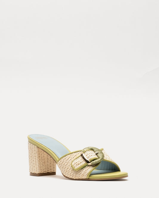 Taylor Buckle Heel - Natural/Green