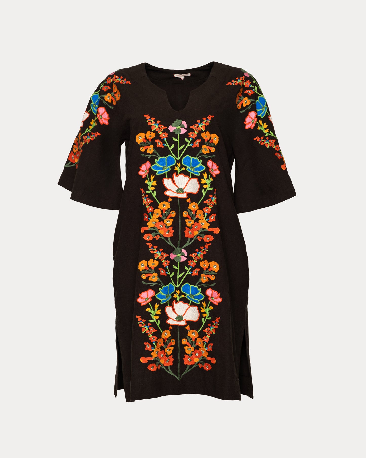 Charming Caftan Mini Botanical Bash Cotton - BOTANICAL BASH BLACK