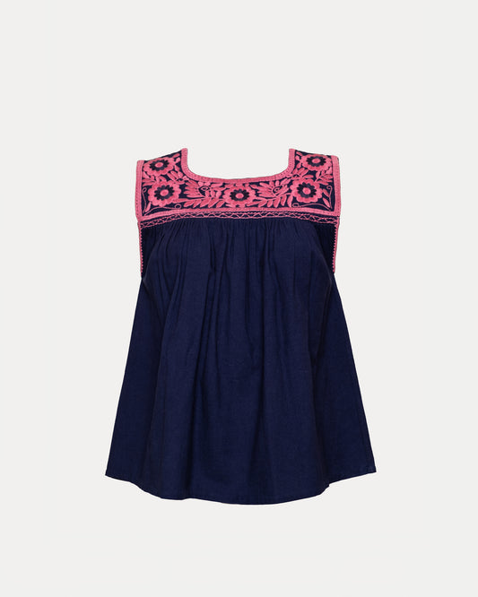 Jess Top - Navy/Pink