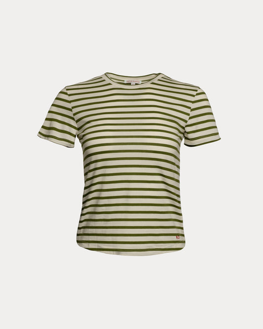 Super Crewneck Tee - Oyster/Green
