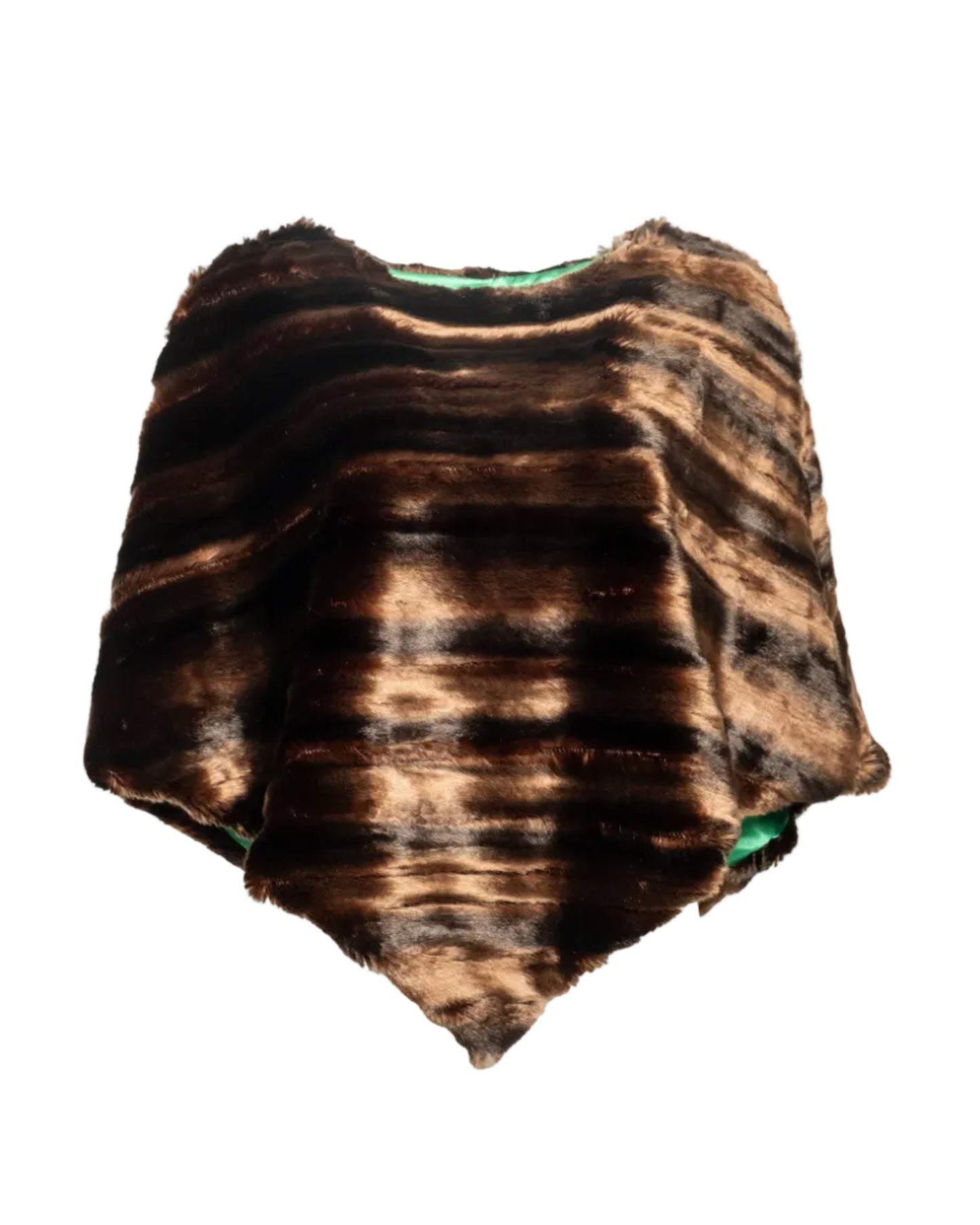 The Envoy Faux Fur Poncho - Brown