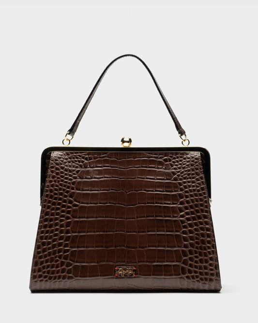 Jackie Frame Bag - Chocolate Croc