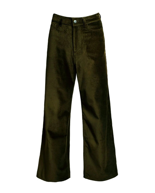 Ace Velvet Pant - Olive