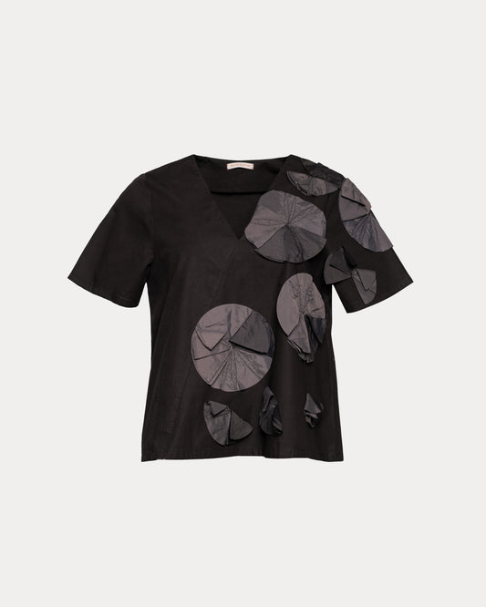 Schooner Top w/ Flowers - Black