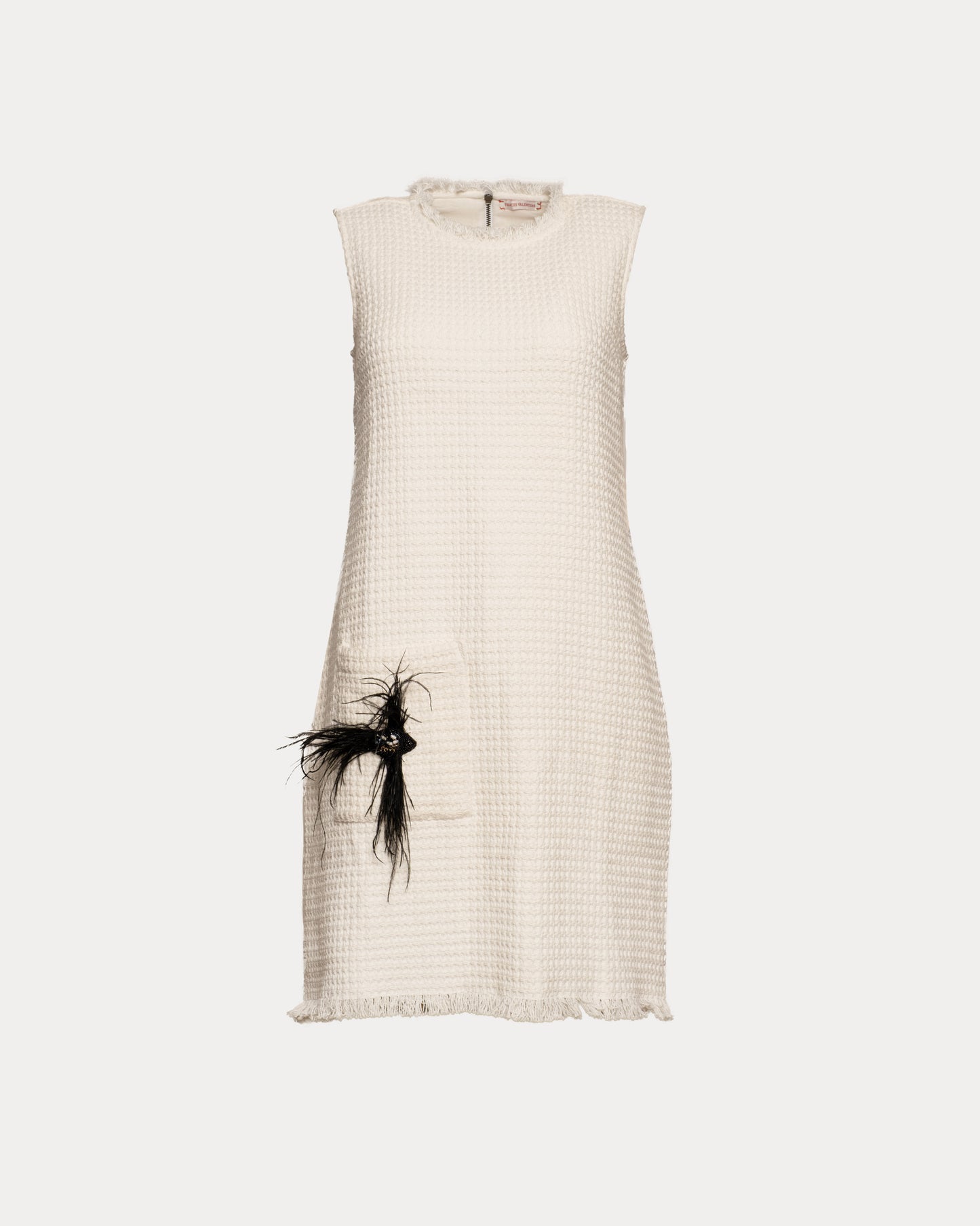 Twiggy Fringe Dress - White/Black