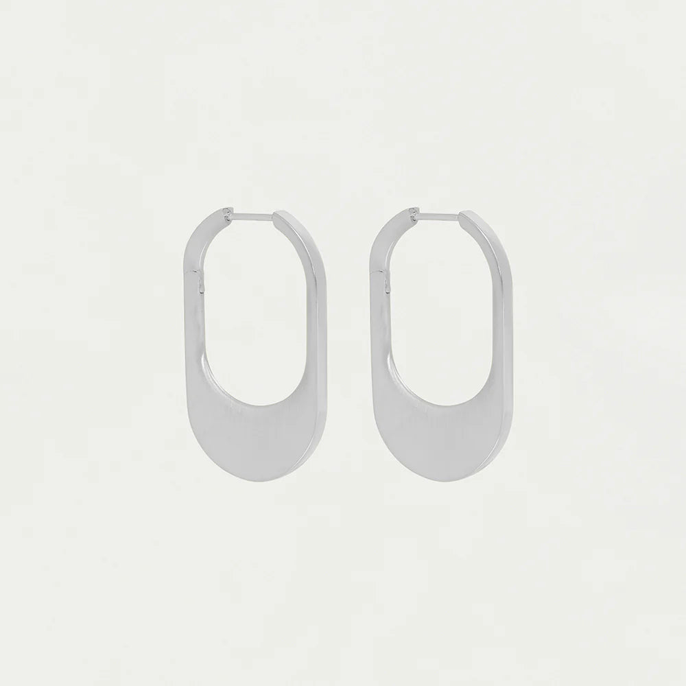 Crosby Hinged Hoops - Silver