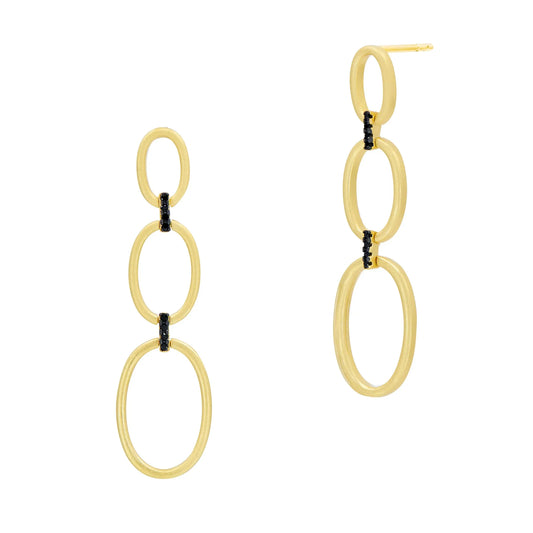 Industrial Finish Cage Linear Drop Earrings