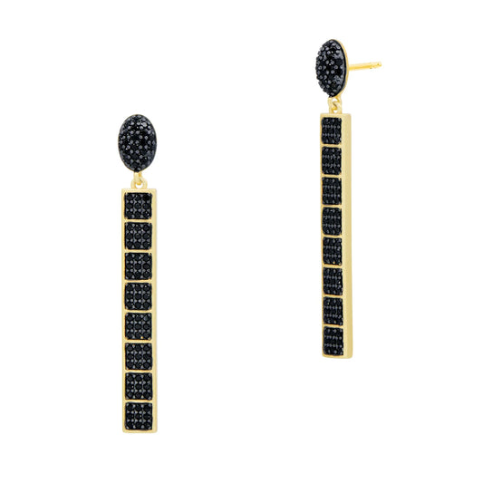 Industrial Finish CobbleStone Linear Drop Earrings