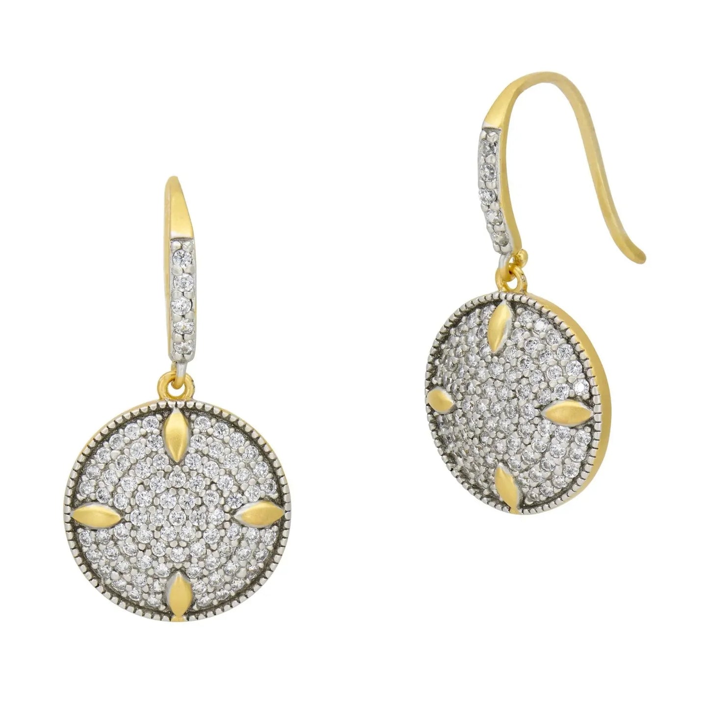 PETALS AND PAVÉ DISC EARRING