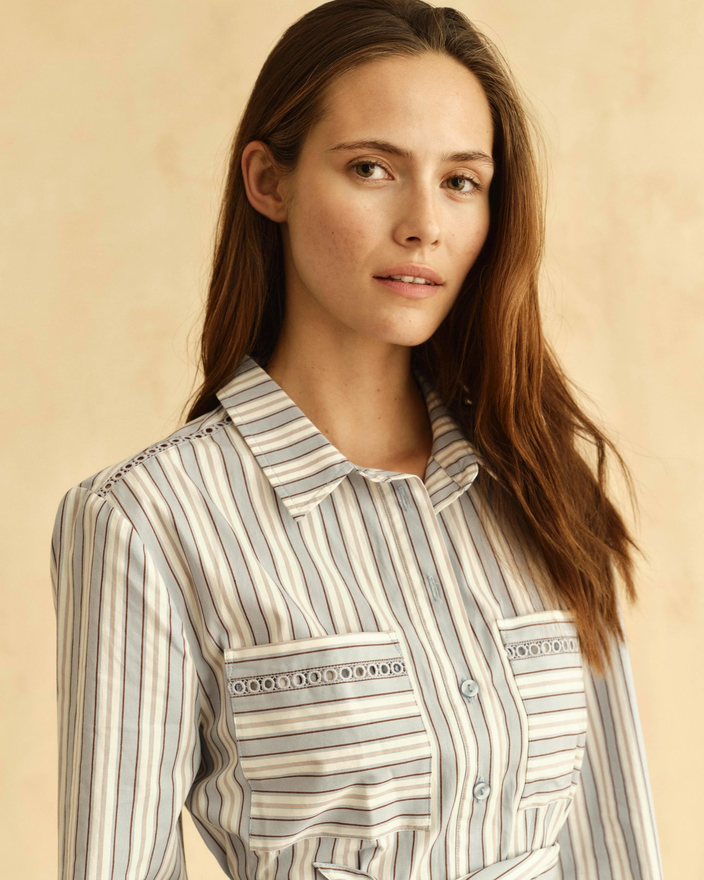 Celia Dress Cartolina Stripe - Pale Blue