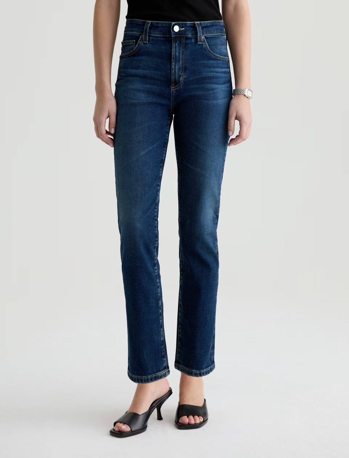 Mari Mid-Rise Slim Straight Crop - Havana