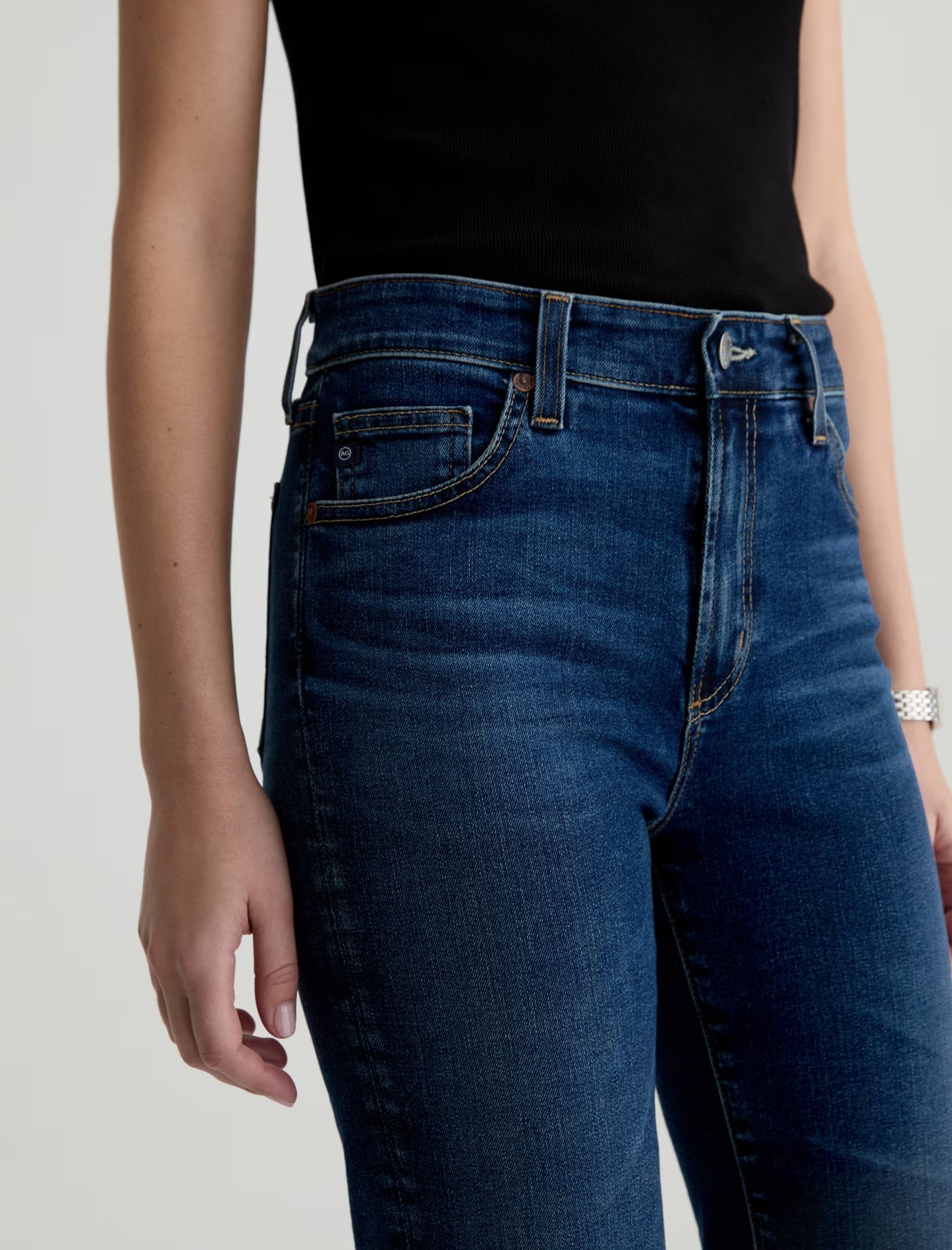 Mari Mid-Rise Slim Straight Crop - Havana