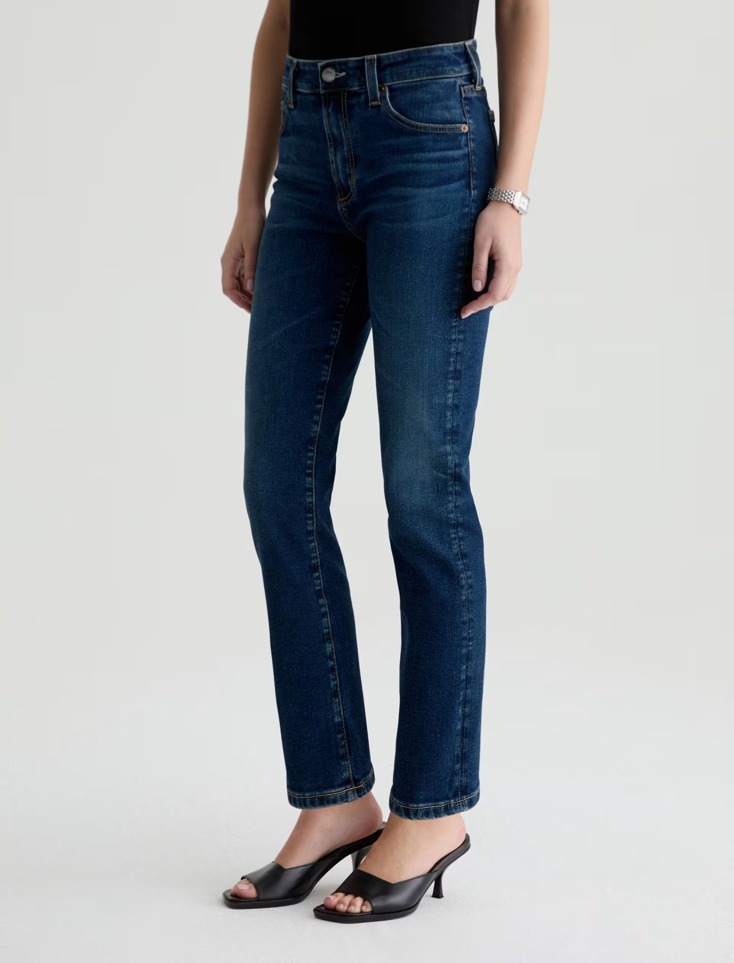 Mari Mid-Rise Slim Straight Crop - Havana