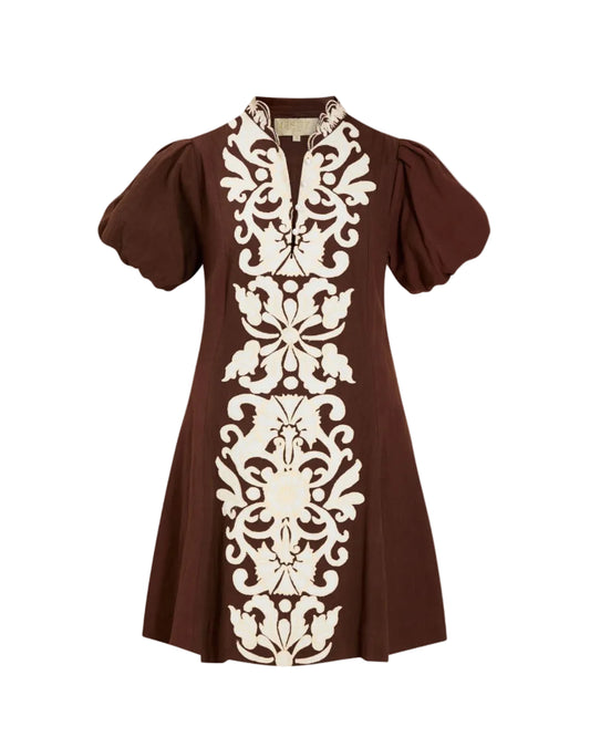Flavia Mini Dress - Brown