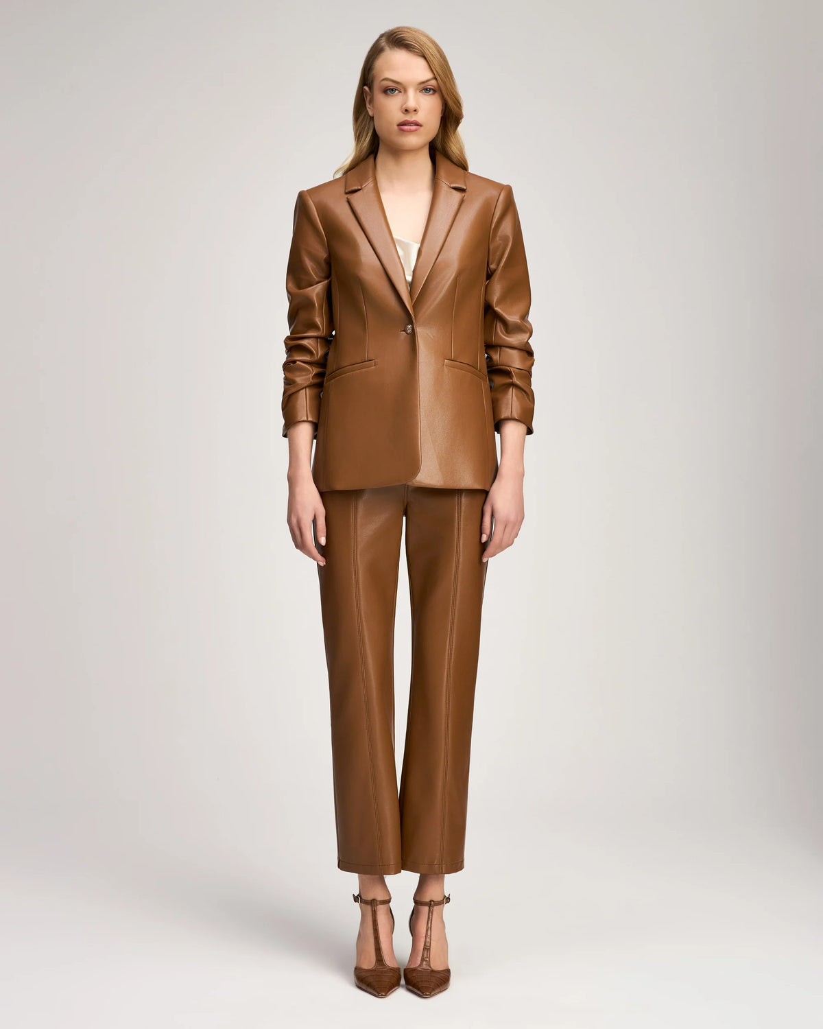Vegan Leather Kylie Jacket - Chocolate Milk