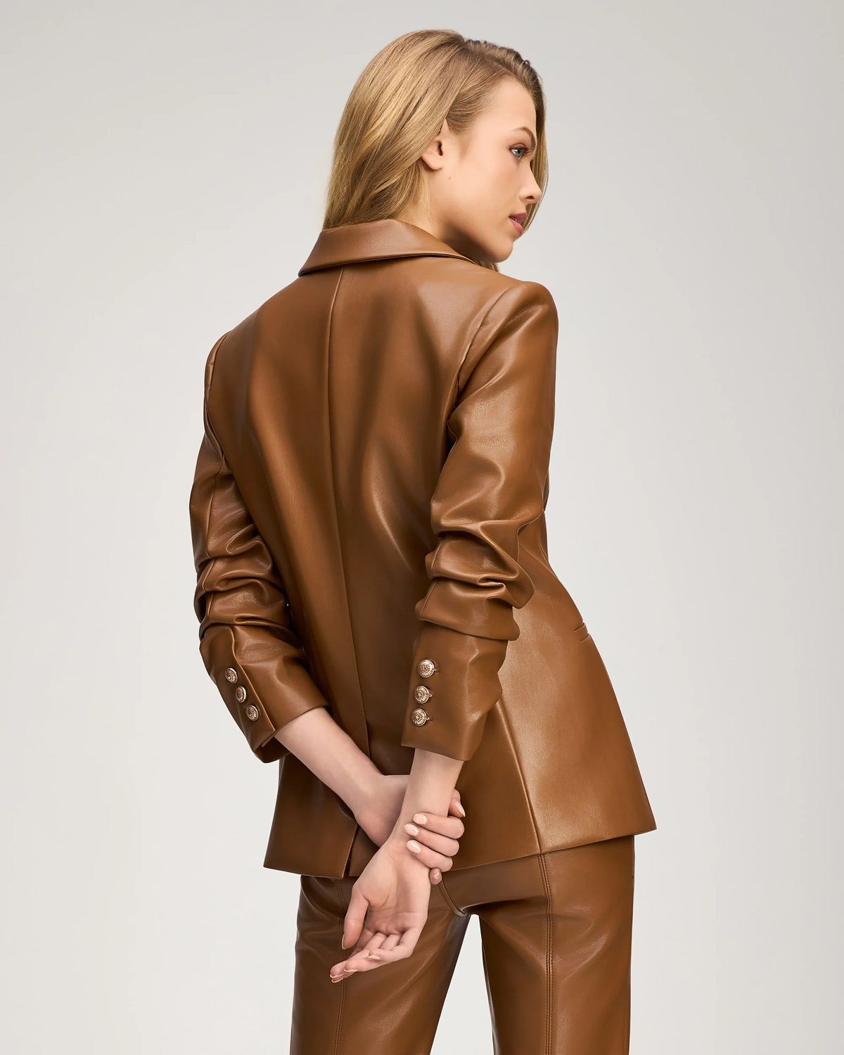 Vegan Leather Kylie Jacket - Chocolate Milk