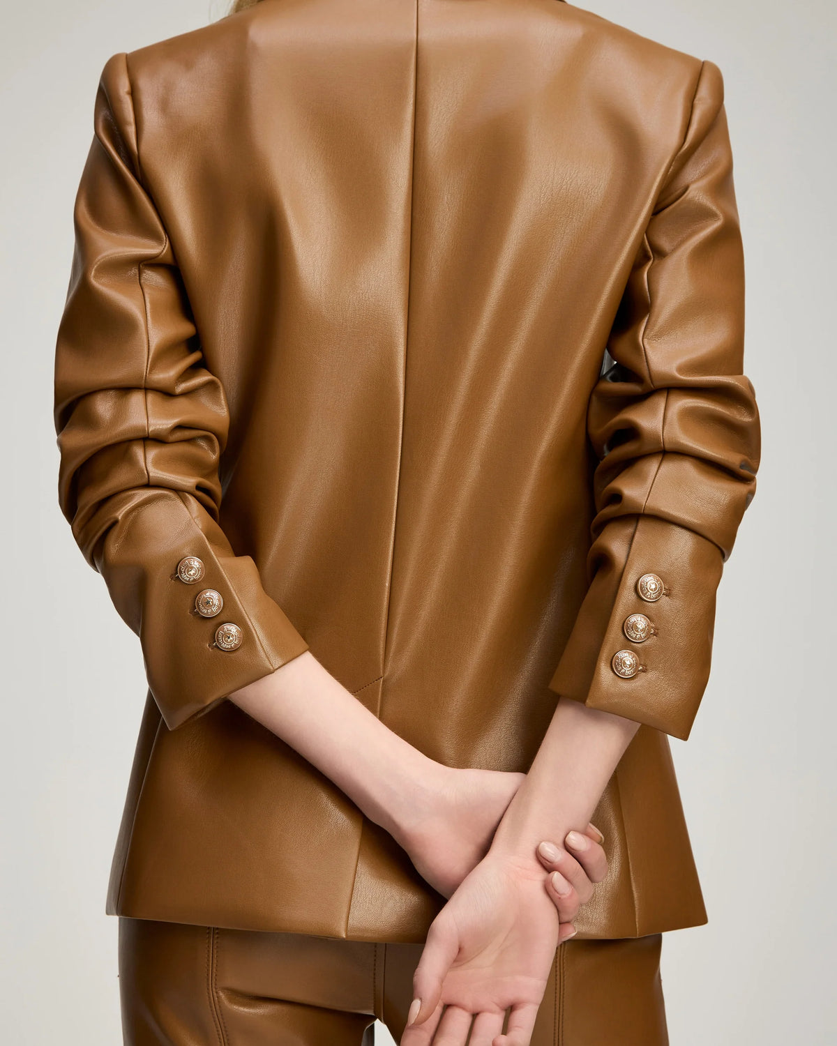 Vegan Leather Kylie Jacket - Chocolate Milk